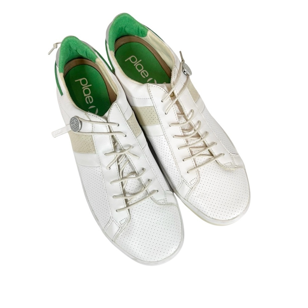PLAE Unisex Mulberry Men's 10/Women's 11.5 White Leather Lace up Sneakers